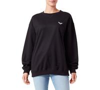 Sweatshirt TRIGEMA "TRIGEMA Oversized Sweatshirt mit Logo-Patch", Damen, Gr. XXL, schwarz, 70% Baumwolle, 30% Polyester, Basic, Sweatshirts (15167638-XXL) schwarz