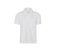 Poloshirt TRIGEMA "TRIGEMA Polohemd mit Brusttasche", Herren, Gr. XL, weiß, Piqué, 100% Baumwolle, Basic, normal, ohne Ausschnitt, Shirts (76048528-XL) weiß