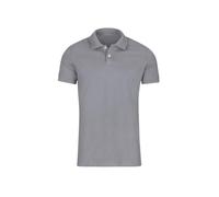 Poloshirt TRIGEMA "TRIGEMA Poloshirt aus elast. Piqué", Damen, Gr. M, grau (cool, grau), Piqué, 94% Baumwolle, 6% Elastan, Basic, lang, ohne Ausschnitt, Shirts (750600-M) cool, grau
