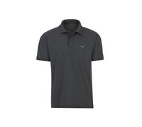 Poloshirt TRIGEMA "TRIGEMA Poloshirt DELUXE Piqué", Herren, Gr. L, grau (anthrazit, melange), 100% Baumwolle, Basic, Kurzarm, Shirts (23335933-L) anthrazit, melange
