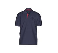 Poloshirt TRIGEMA "TRIGEMA Poloshirt mit dreifarbiger Knopfleiste", Herren, Gr. L, blau (navy), Piqué, 100% Baumwolle, Basic, ohne Ausschnitt, Shirts (99360119-L) navy