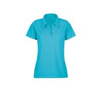 Poloshirt TRIGEMA "TRIGEMA Poloshirt ohne Knopfleiste", Damen, Gr. S, blau (azur), 100% Baumwolle, Basic, Shirts (72508143-S) azur