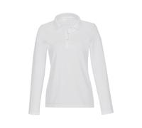 TRIGEMA Regular Fit Damen Longsleeve Poloshirt weiss, Einfarbig