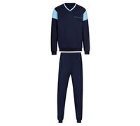 Schlafanzug TRIGEMA "TRIGEMA Schlafanzug in modischem Design", Herren, Gr. XXL, blau (navy), 100% Baumwolle, Basic, Homewear-Sets (22799200-XXL) navy