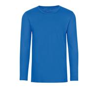 TRIGEMA Slim Fit Damen Longsleeve blau, Einfarbig