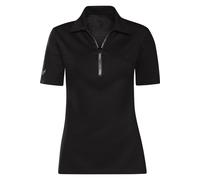 TRIGEMA Slim Fit Damen Poloshirt schwarz, Einfarbig
