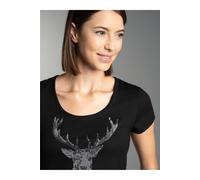 TRIGEMA Slim Fit Damen T-Shirt schwarz, Einfarbig