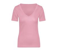 TRIGEMA Slim Fit T-Shirt V-Ausschnitt lilie, Einfarbig