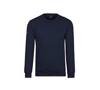 Sweatshirt TRIGEMA "TRIGEMA Sweatshirt aus Biobaumwolle", Damen, Gr. S, blau (navy), Single Jersey, 75% Baumwolle (Biobaumwolle kbA), 25% Baumwolle (recycelt), Basic, lang, Rundhals, Sweatshirts Sweat