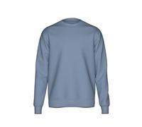 Sweatshirt TRIGEMA "TRIGEMA Sweatshirt mit angerauter Innenseite", Damen, Gr. L, pearl, blau, 70% Baumwolle, 30% Polyester, Basic, Sweatshirts (17086442-L) pearl, blau