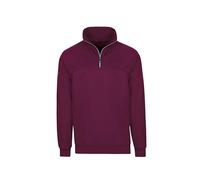 Sweatshirt TRIGEMA "TRIGEMA Sweatshirt mit Reißverschluss", Herren, Gr. S, rot (sangria), Sweatware, 70% Baumwolle, 30% Polyester, Basic, lang, ohne Ausschnitt, Sweatshirts Sweatshirt (45596201-S) san