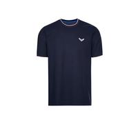 T-Shirt TRIGEMA "TRIGEMA T-Shirt in Piqué-Qualität", Herren, Gr. M, blau (navy), 100% Baumwolle, Basic, Halbarm, Shirts (40136467-M) navy