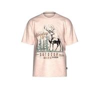 T-Shirt TRIGEMA "TRIGEMA T-Shirt mit großem Hirsch-Printmotiv", Herren, Gr. XL, sand, melange, 100% Baumwolle, Basic, Shirts T-Shirt (76162461-XL) sand, melange