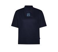 T-Shirt TRIGEMA "TRIGEMA T-Shirt mit Stehkragen", Damen, Gr. L, blau (navy), 100% Baumwolle, Basic, Shirts T-Shirt (85133419-L) navy