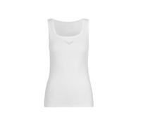 Tanktop TRIGEMA "TRIGEMA Trägershirt mit Kristallsteinen", Damen, Gr. S, weiß, 95% Baumwolle, 5% Elasthan, Tops Tanktop (447550-S) weiß