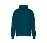 Sweatshirt TRIGEMA "TRIGEMA Troyer in Waffeloptik", Herren, Gr. M, grün (saphir), Piqué, 100% Baumwolle, Basic, Sweatshirts Sweatshirt (94309904-M) saphir