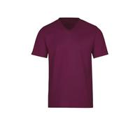 T-Shirt TRIGEMA "TRIGEMA V-Shirt DELUXE Baumwolle", Damen, Gr. XL, rot (sangria), Single Jersey, 100% Baumwolle, Basic, lang, V-Ausschnitt, Shirts T-Shirt (60496767-XL) sangria