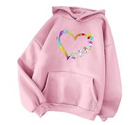TRIGLICOLEUM Bunte Hoodie Damen Liebe Herz Drucken Kapuzenpullover Langarm Pullover Winter Warme Sweatshirt mit Kapuze Langarmshirt Hoody Oberteile Teenager Mädchen Kapuzenpulli Geschenke für Frauen