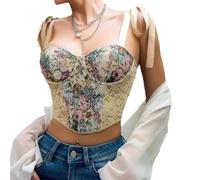 TRIGLICOLEUM die Discounter Korsett Top Damen Vollbrust Corsage Sexy Bustier Bauchweg Corset Top mit Schnürung Bandeau Shapewear Gericht Korsage Top Waist Oberteil Body Shaper Weste Korsagen &