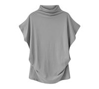 TRIGLICOLEUM Rollkragen Bluse Damen Elegant Einfarbig Enge Tops Kurzarm Tshirt Leichte Basic Shirt Pullover Bequeme Oberteile Teenager Mädchen Unterhemd Plus Size T-Shirt Tunika BlusenTops 6XL