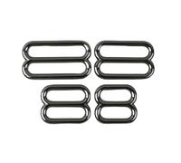 Triglides Schiebeschnalle, Versteller, 5/10Pcs 20/25/32/38mm Metall Schnallen for Tasche Strap Sliders Verschluss Gurtband Gürtel ring Haken(Black,38mm-10Pcs)