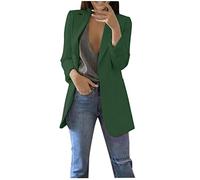 TRIGLIKOLEUM Blazer Damen Elegant Business Langarm Anzug Großen Größen Einfarbige Übergangsjacke Ohne Verschluss Cardigan Herbst Winter Jacke Anzugjacke Für Büro Sportlicher Longblazer S-5XL