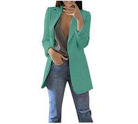 TRIGLIKOLEUM Blazer Damen Elegant Business Langarm Anzug Großen Größen Einfarbige Übergangsjacke Ohne Verschluss Cardigan Herbst Winter Jacke Anzugjacke Für Büro Sportlicher Longblazer S-5XL
