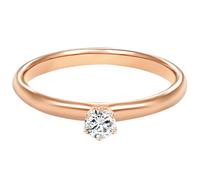 Trilani Damen Verlobungsring 925/- Sterling Silber rosévergoldet mit Zirkonia in Brilliantschliff Solitärring Antragsring Rosegold