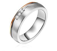 Trilani - Ring aus Edelstahl in Silber und Roségold mit Zirkonia Ringe Damen