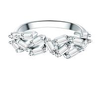 Memoirering TRILANI "TR726" Gr. 50, silber, Fingerringe, Damen, 50, Silber 925 (Sterlingsilber), 2mm, mit Zirkonia im Brillant-Look (22856134-50) silber