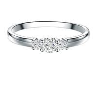 Trilani Damen Solitäring aus 925/- Sterling Silber mit Topas weiß Verlobungsring Antragsring Vorsteckring Ehering