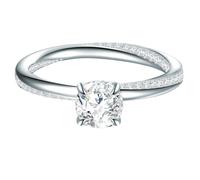 Trilani Damen Solitär-Ring aus 925/- Sterling Silber mit Zirkonia Brillantschliff