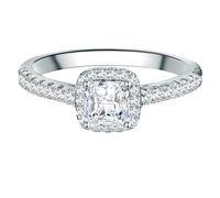 Trilani Damen Verlobungsring 925/- Sterling Silber mit Zirkonia im Brilliantschliff in Pavé-Fassung Solitärring Antragsring Silberring