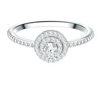 Trilani Damen Verlobungsring 925/- Sterling Silber mit Zirkonia im Brilliantschliff Solitärring Entouragering Antragsring