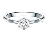 Trilani Damen-Solitärring Sterling Silber Zirkonia weiß im Brillantschliff - Verlobungsring Vorsteckring Trauring Silberring mit Stein