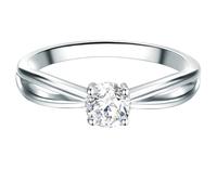 Trilani Damen Verlobungsring 925/- Sterling Silber mit Zirkonia im Brilliantschliff Solitärring Antragsring