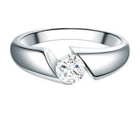 Tresor 1934 Damen Spann-Ring aus 925/- Sterling Silber mit Zirkonia Brillantschliff