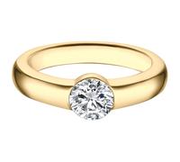 Trilani Bandring aus Sterling Silber in Gelbgold mit Zirkonia 56 Damen