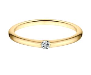 Trilani Bandring aus Sterling Silber in Gelbgold mit Zirkonia 58 Damen