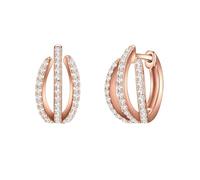 Trilani - Creolen Sterling Silber Zirkonia in Roségold Ohrringe Damen