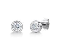 Trilani Damen Ohrstecker aus 925/- Sterling Silber mit Zirkonia im Brilliantschliff Brautschmuck Ohrschmuck für Hochzeit Silberohrstecker