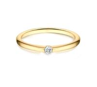Trilani Damen Ring 925/- Sterling Silber gelbgold | gelbvergoldet 14 Karat, Bandring, Zirkonia, weiß, Brillantschliff, Antragsring, Verlobungsring