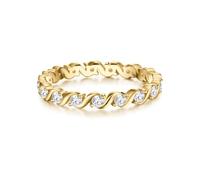 Trilani Memoirering aus Sterling Silber in Gelbgold mit Zirkonia 50 Damen
