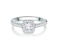 Trilani Damen Ring 925/- Sterling Silber | rhodiniert, Solitärring, Zirkonia, weiß, Brillantschliff