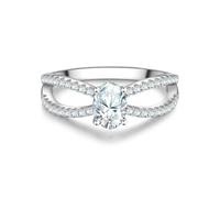 Trilani Damen Ring Verlobungsring 925/- Sterling Silber | rhodiniert, Motivring, Zirkonia, weiß, Infinity