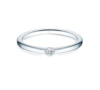 Trilani Damen-Ring/Verlobungsring/Spannring Sterling Silber rhodiniert Zirkonia weiß