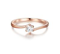Trilani - Ring Sterling Silber Zirkonia in Roségold Ringe Weiss Damen