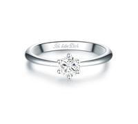 Trilani Damen Solitär-Ring aus 925/- Sterling Silber Zirkonia im Brillantschliff Gravur Ich Liebe Dich Verlobungsring Antragring