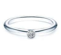Trilani Damen Solitäring 925/- Sterling Silber mit Zirkonia im Brilliantschliff Verlobungsring Antragsring Silberring Vorsteckring