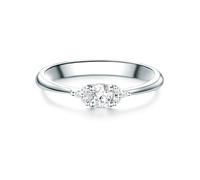 Trilani Damen Solitäring 925/- Sterling Silber Zirkonia weiß in Brilliantschliff Verlobungsring Antragsring Entouragering